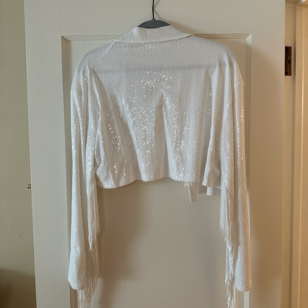 12th Tribe Ivory Sequin Blouse - Picture 2 of 3